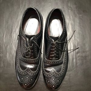 Florsheim Black Oxfords with Brogue Design